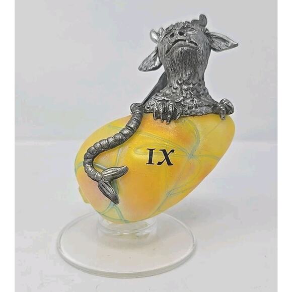 1994 Gary Levi Piasa Bird Egg Alton Illinois Yellow Levay Glass Studio PB193